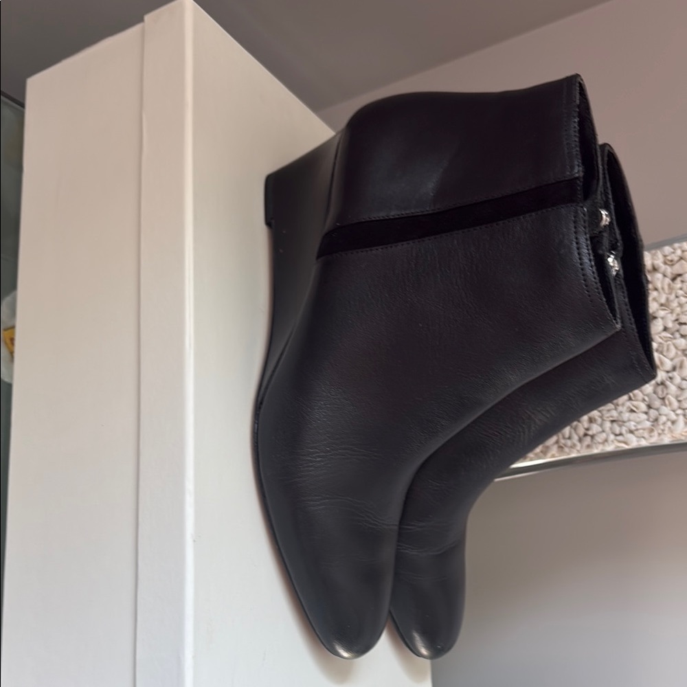 Coach Black Leather Ankle Booties Sleek Design